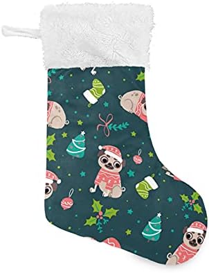 Noel Köpekler Şapka Noel Çorapları Noel Ağacı için Büyük Noel Çorapları Çocuk Odası Şömine Asılı Çoraplar Aile Tatili