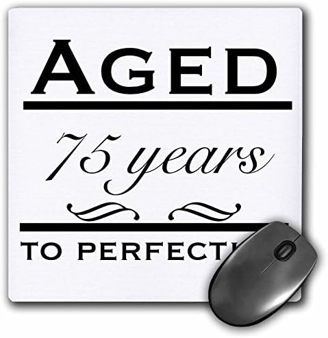 3dRose LLC 8 x 8 x 0,25 inç Mouse Pad, 75 Yaşından Mükemmele 75. Doğum Günün Kutlu Olsun (mp_157400_1)
