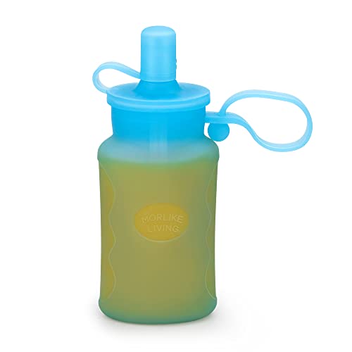 Morlike Kullanımlık Bebek gıda torbaları, 4 oz Silikon Sıkmak Saklama pipetli poşetler Toddlers Çocuklar için, Yıkanabilir