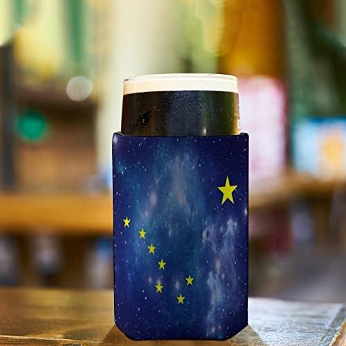 Alaska Eyalet Galaxy Bayrağı Kullanımlık Bardak Kollu Buzlu Kahve Yalıtımlı Bardak Tutucu için Sevimli Desenli Sıcak