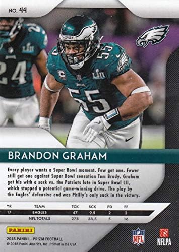 2018 Panini Ödülü 44 Brandon Graham Philadelphia Eagles Futbol Kartı