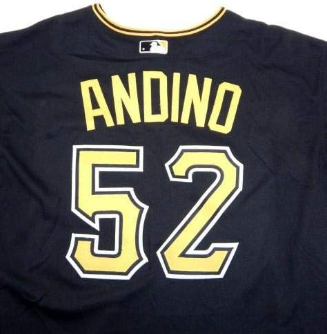 2014 Pittsburgh Pirates Robert Andino 52 Oyunu Yayınlandı Siyah Forma PİTT33093 - Oyun Kullanılmış MLB Formaları