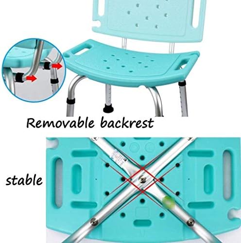FEHUN Banyo Tabureleri, banyo taburesi banyo sandalyesi Koltuk Arkalığı Yüksekliği Ayarlanabilir Kaymaz Hafif Engelli