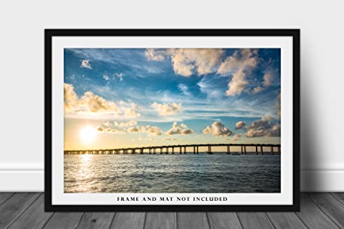 Kıyı Fotoğraf Baskı (çerçeveli Değil) Resim Destin Köprüsü Yaz Akşamı Günbatımında Destin Florida Körfez Kıyısı Duvar