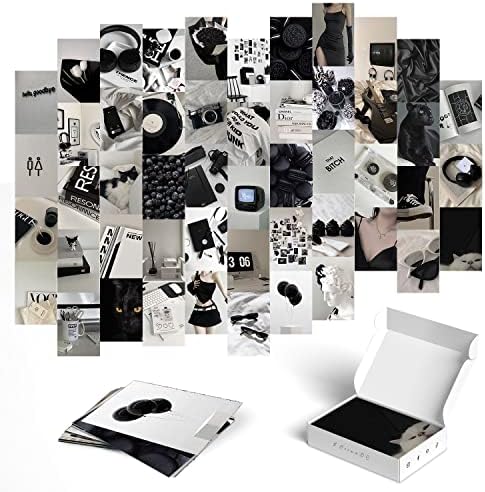 Siyah Beyaz Duvar Kolaj Seti Yatak Odası Dekoru için Siyah Beyaz Estetik Duvar Kolaj Posterleri Modaya Uygun Resimler