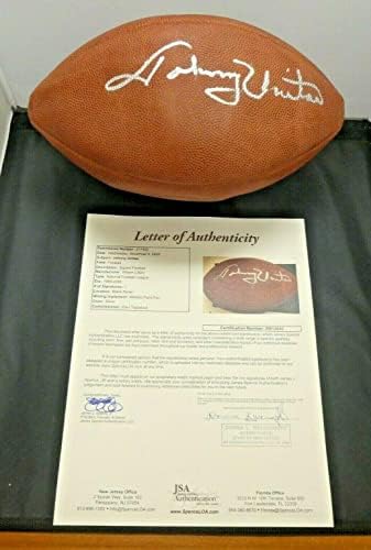 Johnny Unitas HOF, Futbolu Tam JSA Mektubu ile İmzaladı - NFL İmzalı Çeşitli Eşyalar