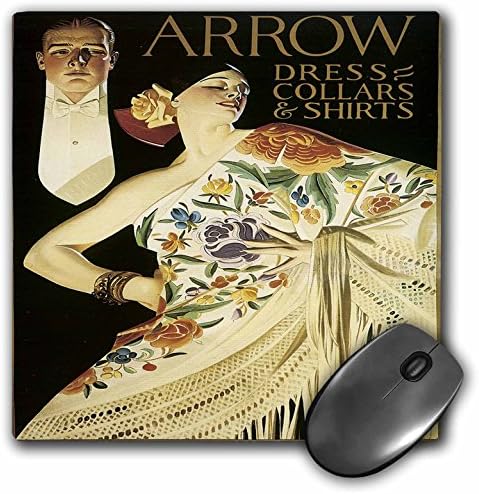 3dRose Vintage Ok Elbise Yaka ve Gömlek Reklam Afişi - Mouse Pad, 8 x 8 (mp_130011_1)