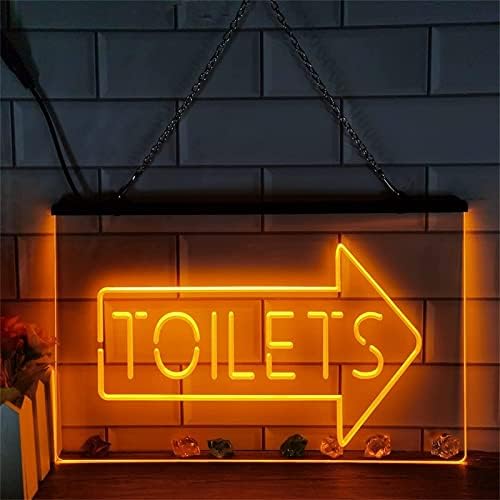 DVTEL tuvaletler ok Neon burcu Led modelleme ışık aydınlık harfler tabela akrilik Panel Neon dekoratif ışık, 60x40cm