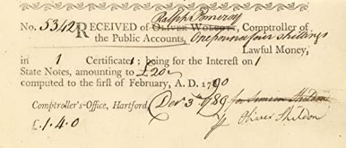 1790 tarihli Yasal Paranın Ralph Pomeroy-Connecticut-Amerikan Devrim Savaşı'ndan Alınması