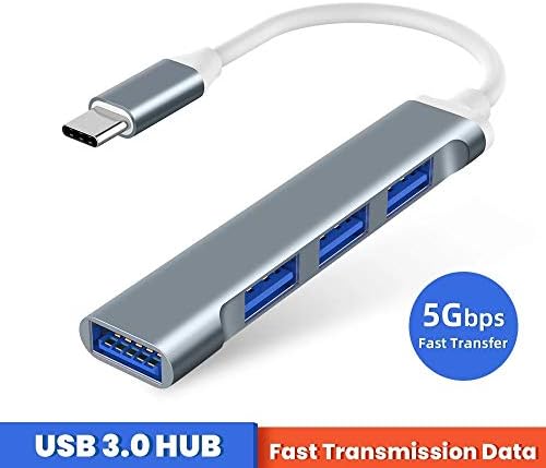 NIZYH 4 in 1 HUB Tip-C USB 3.0 HUB Yerleştirme istasyonu Hub 5GBPS Hızlı Hızlı Verici USB Tip C Adaptörü (Renk: Gümüş)