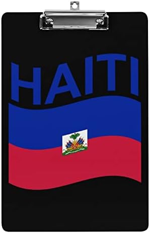 Haiti bayrağı Akrilik Pano Taşınabilir Klip Panoları Düşük Profilli Metal Klip Kurulu Ev Ofis için