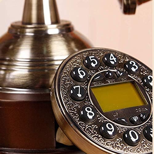 WALNUTA telefon-Retro zil sesleri Vintage döner telefon eski moda sabit telefonlar ev için (Renk: B)