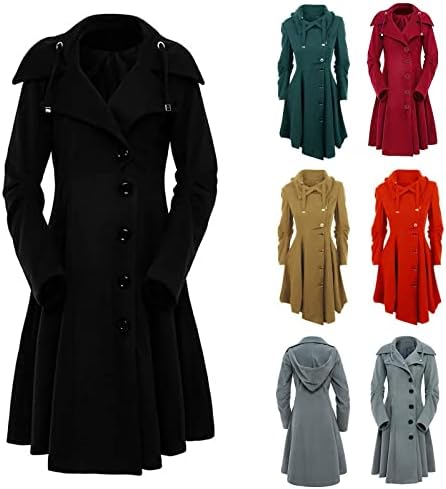FİRERO Kadın Faux Yün Ceket Sıcak Slim Fit Ceket Kalın Parka Palto Uzun Kış Dış Giyim
