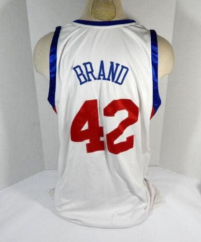 2009-10 Philadelphia 76ers Elton Marka 42 Kullanılan Oyun Beyaz Forma 52 DP37504-NBA Kullanılan Oyun