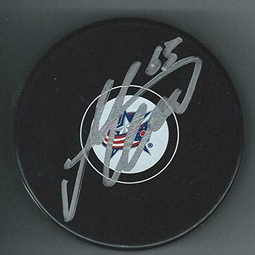 Markus Nutivaara İmzalı Columbus Blue Ceketler Diski-İmzalı NHL Diskleri