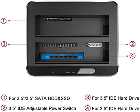 Kalın Çift Bay USB 3.0 SATA IDE harici sabit disk Yerleştirme İstasyonu ile 2-Port Hub kart okuyucu 2.5 / 3.5 İnç