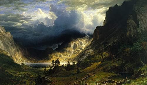 KAYALIK DAĞLARDA FIRTINA, MT. ROSALİE, Albert Bierstadt tarafından 1869'da yayınlandı.Tuval üzerine %100 % El Boyalı