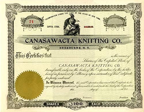 Canasawacta Örme A. Ş. - Stok Sertifikası