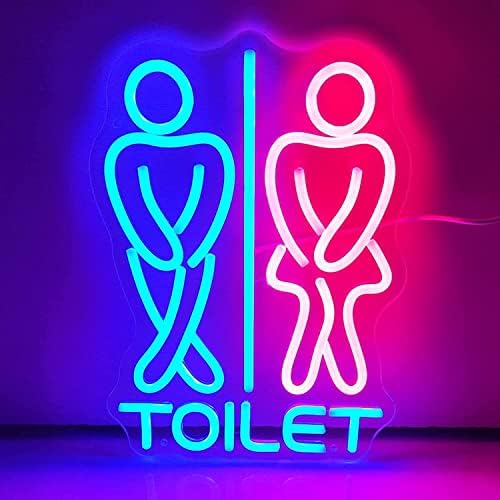DVTEL tuvalet kısılabilir LED Neon burcu, Özel komik erkek sol kadın sağ WC tuvalet Neon ışıkları duvar dekorasyonu
