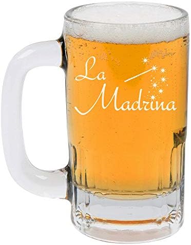 12oz bira kupası Stein Cam La Madrina Vaftiz Vaftiz Vaftiz Annesi