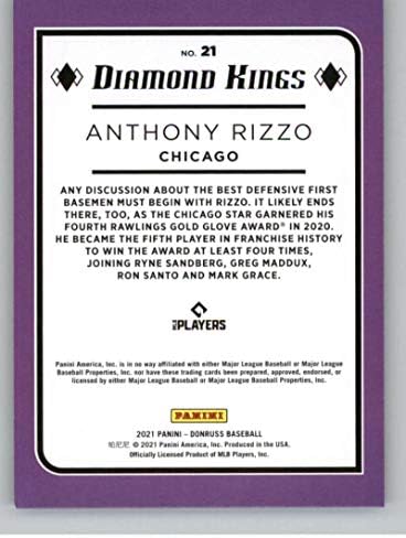 2021 Donruss 21 Anthony Rizzo Diamond Kings Chicago Cubs Beyzbol Ticaret Kartı